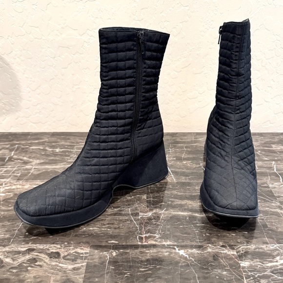 Casadei Quilted Platform Wedge Booties - Picture 12 of 12